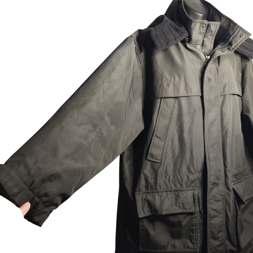 Sonoma Men's Gray Removable Hooded Fleece Lined Parka Jacket Size L - Picture 5 of 7